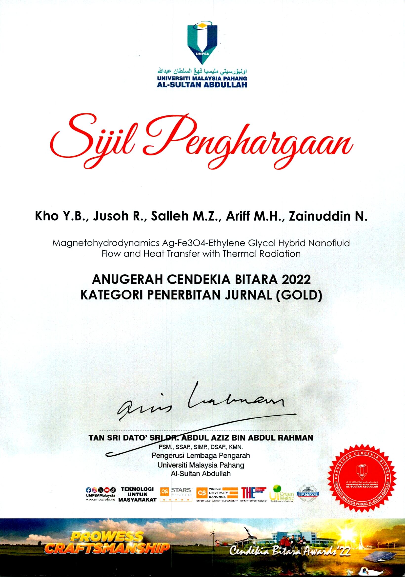 Certificate UMPSA