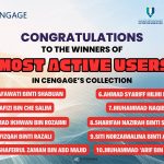 WINNERS OF CENGAGE E-BOOKS CONTEST: BE THE MOST ACTIVE USER